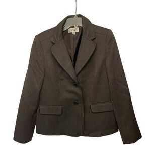 Le Suit Brown Blazer Structured Tailored Notched Lapels
